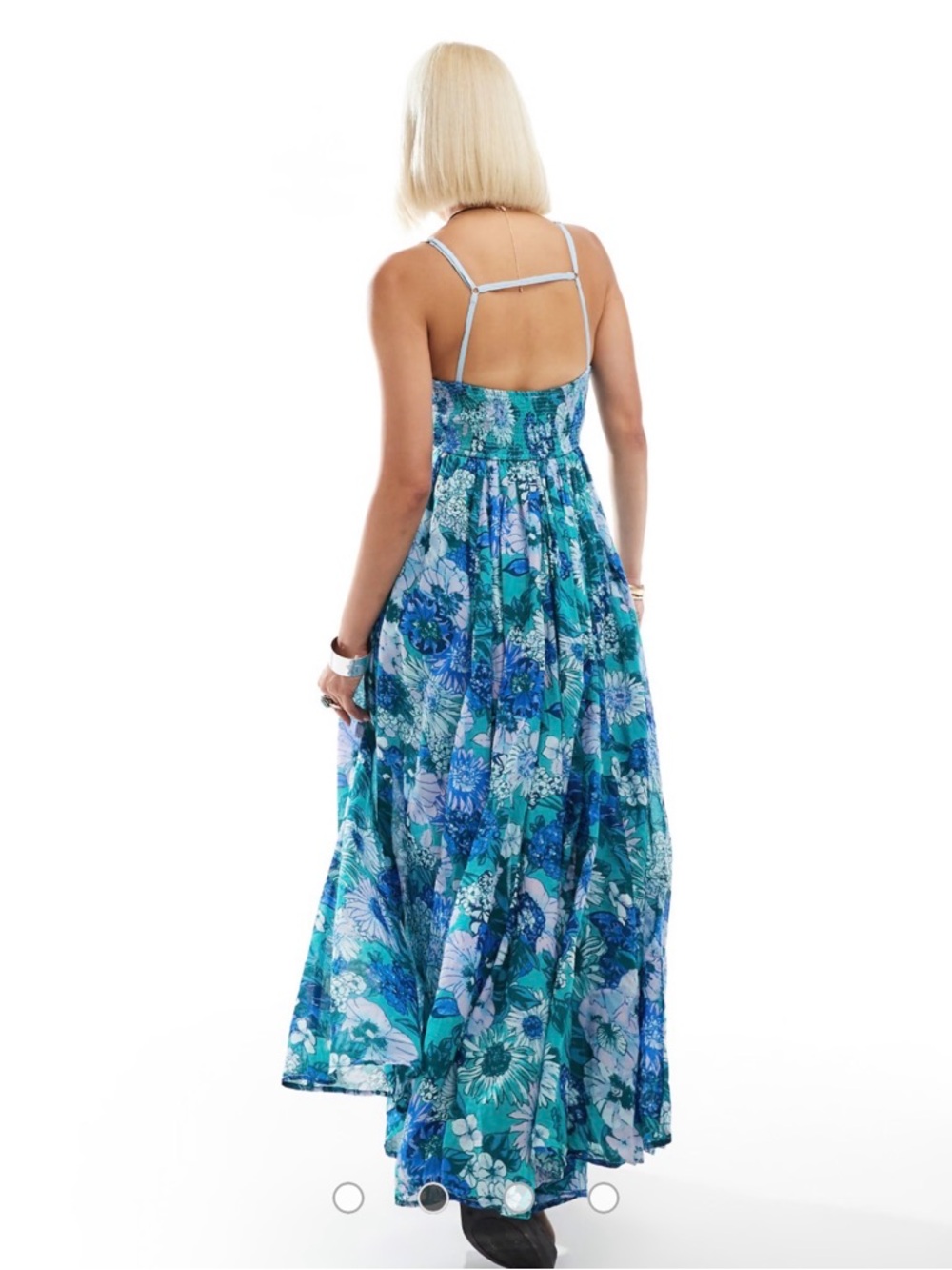 Free People Dream Weaver bloom floral cami maxi dress in blue - Picture 4 of 4